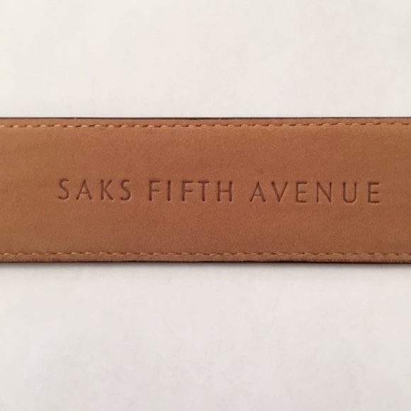 SAKS 5TH AVENUE men's genuine lizard belt, brown - Picture 5 of 8